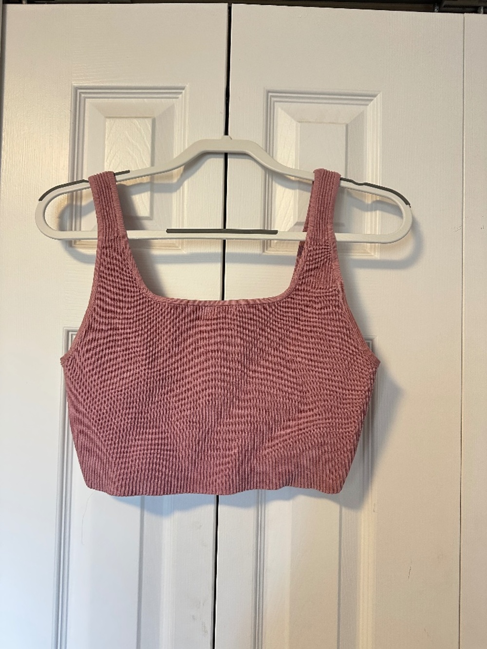 Babaton Ribbed Sculpt Knit Squareneck Cropped Tank